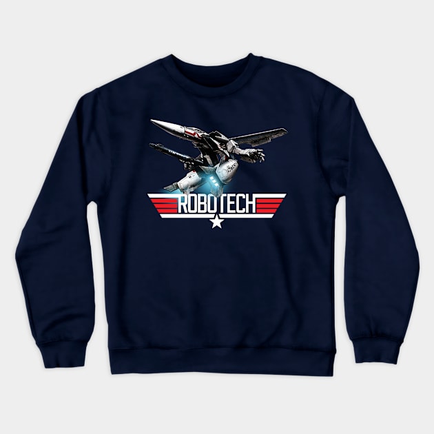 Top Robo Gun Tech Crewneck Sweatshirt by emodist